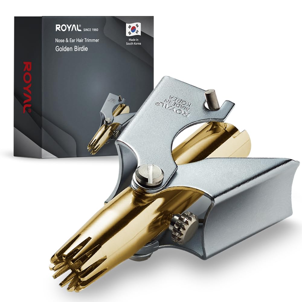 [MADE IN KOREA] ROYAL Gold Nose hair trimmer for men, Godlen Birdie", Allergy-free, Manual