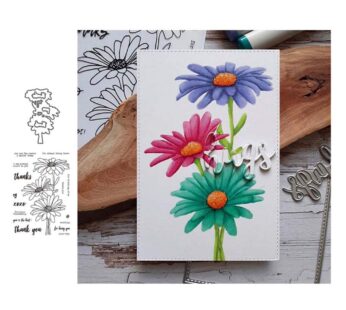 Lottoy Cute Chamomile Silicone Clear Stamp and Die Sets for Card Making, DIY Embossing Pho