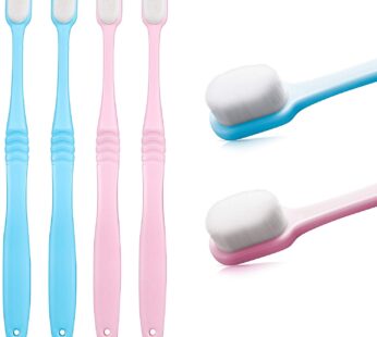 4 Pieces Extra Soft Toothbrushes Micro Nano Manual Toothbrush for Sensitive Gums with 20,0