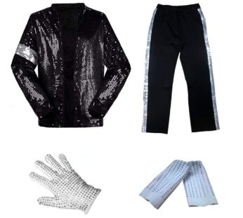 Men’s Halloween Party Costumes for Dance Cosplay Birthday Costume (7-8 year, Black)