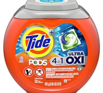 Tide PODS Ultra Oxi Liquid Laundry Detergent Pacs, 32 Count