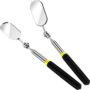 2 Pieces Telescoping Inspection Mirror Eyelash Inspection Mirror Adjustable Extension Mirr