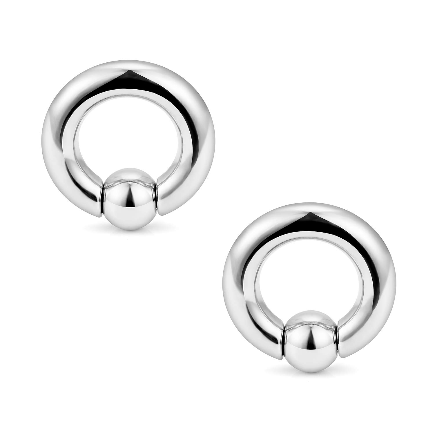 Ftovosyo PA Ring Captive Bead Rings Spring Action BCR Ball Rings 2G 316L Surgical Steel Pi