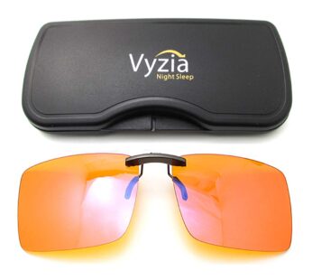 Vyzia Clip On Blue Light Blocking Glasses For Sleep | Fits Over Prescription Glasses, Oran