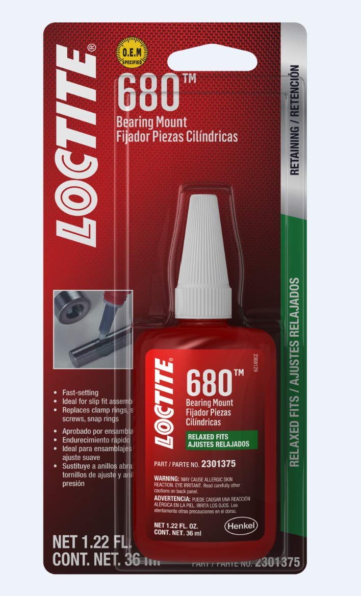 LOCTITE 680 High Strength Bearing Mount For Relaxed Fits, O.E.M. Specified, Anaerobic, Hig