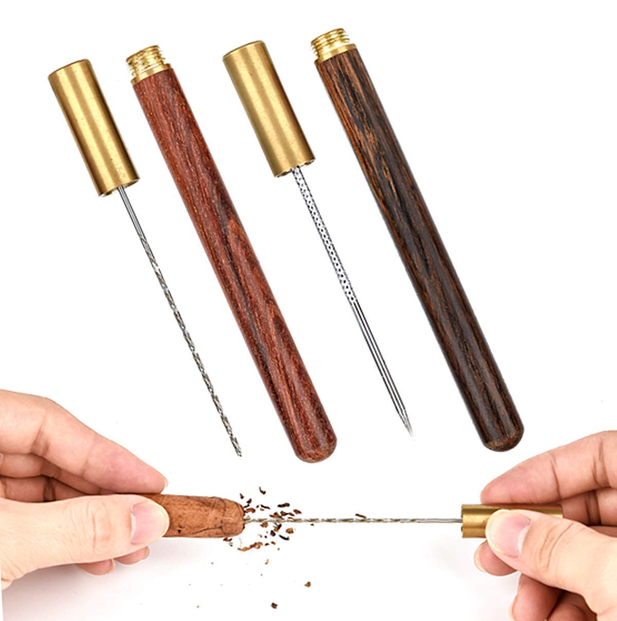 ?2-Pcs?Cigar Draw Enhancer Tool & Nubber, Sangle Sopffy Cigar Draw with Wooden Case.