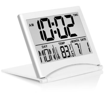 Betus Digital Travel Alarm Clock – Foldable Calendar Temperature Timer LCD Clock with Snoo