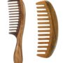 Louise Maelys 2pcs Sandalwood Wide Tooth Hair Combs Moon Shape Wooden Comb for Curly Hair