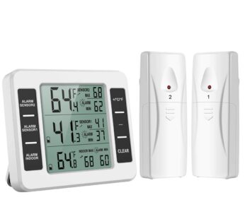ORIA Refrigerator Thermometer, Wireless Digital Freezer Thermometer with 2 Wireless Sensor