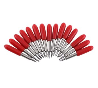 15Pcs 45 Degree Plotter Cutter Blades Red Cover Replacement Cemented Carbide Roland GCC Cu