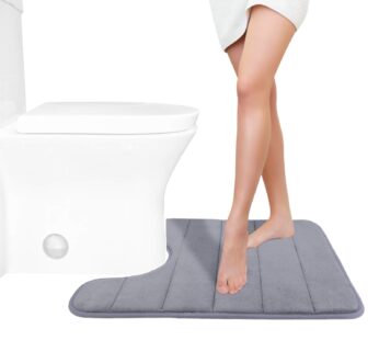 Yimobra Memory Foam Toilet Bath Mat U-Shaped, Commode Contour Rug, Soft and Comfortable, S