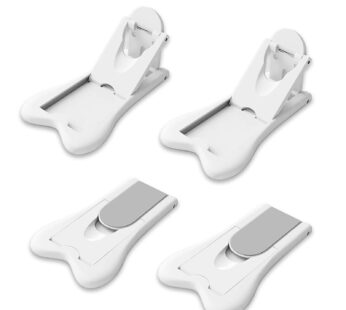 Maveek 4 Pack Child Safety Sliding Door Locks White Childproof Bathroom Patio Kitchen Shut