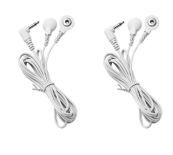 2 Count TENS Wires Electrode Wires for TENS Unit 3.5 mm Plug to 3.5mm Snap Electrodes Lead