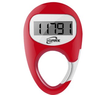 iGANK Simple Walking Pedometer 3D Step Counter for Men Women Kids (Red)