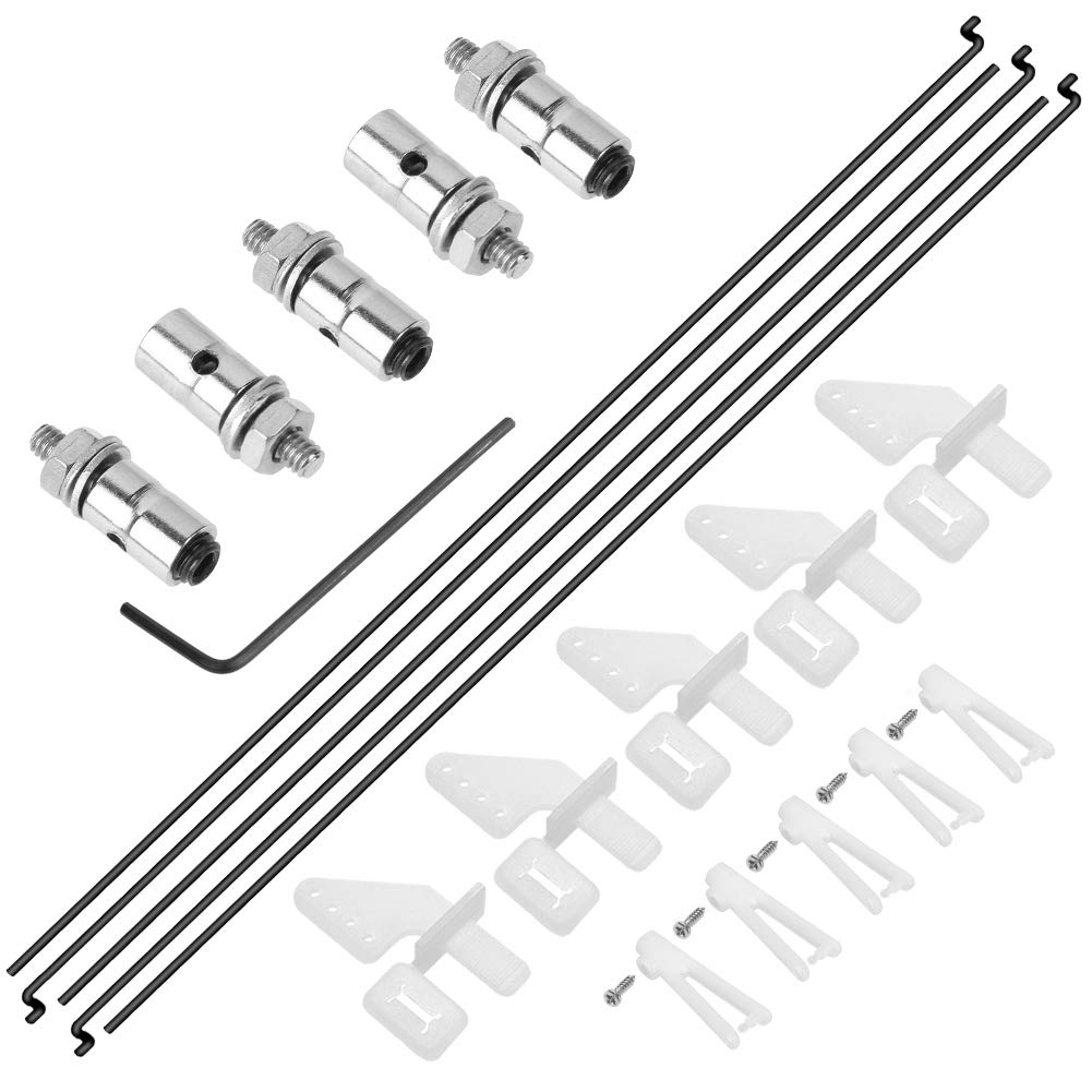 HobbyPark 20pcs Nylon Control Horns 20x11mm + 1.2x21mm Clevis + Pushrod Connector Linkage