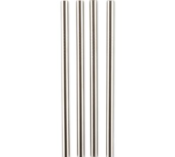 RSVP International Endurance Reusable Straws, Set of 4 – Stainless Steel, 5″ | Fits Most T