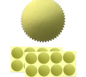200 Pack, Gold Foil Seal Stickers for Certificates – 2″ Diameter