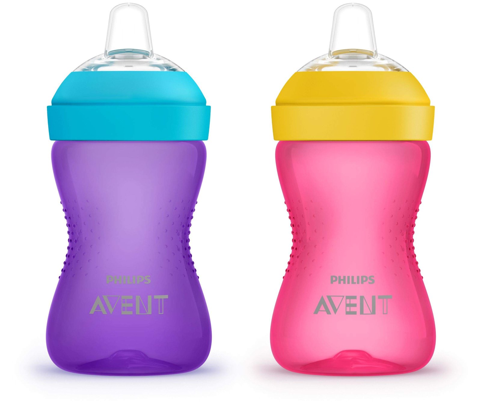 Philips AVENT My Grippy Spout Sippy Cup with Soft Spout and Leak-Proof Design, Pink/Purple