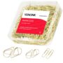 300 Pcs Cute Gold Paper Clips Assorted Sizes, Smooth Steel Wire Drop-Shaped Paperclips Lar
