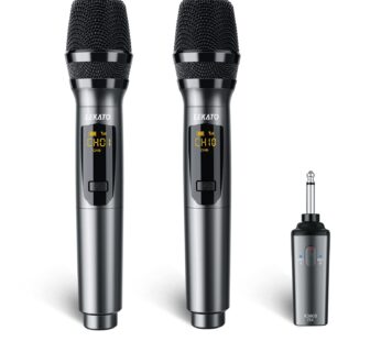 LEKATO Wireless Microphone, K380S Wireless Microphone System Set Dynamic Wireless Micropho