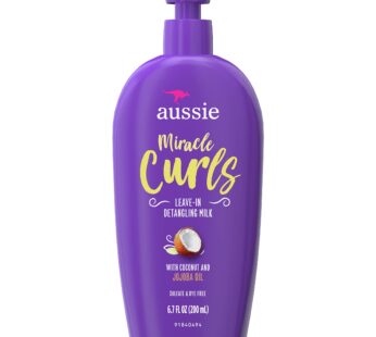 Aussie Miracle Curls with Coconut Oil, Paraben Free Detangling Milk Treatment, 6.7 fl oz