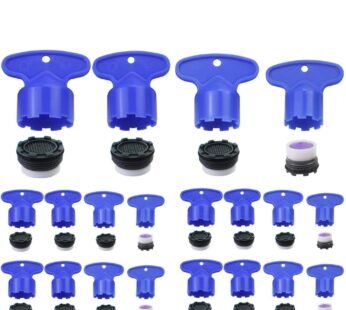 WeiMeet 20 Pieces Cache Faucet Aerator Key Removal Wrench Tool with 20 Pieces Faucet Aerat