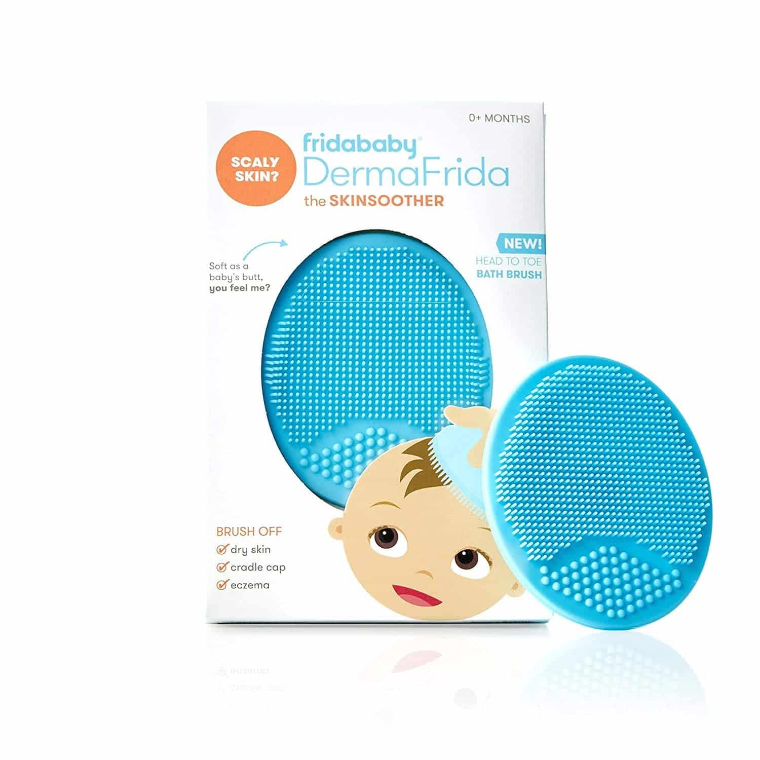 Frida Baby DermaFrida The SkinSoother Baby Bath Brush | Cradle Cap Brush for Babies, Baby