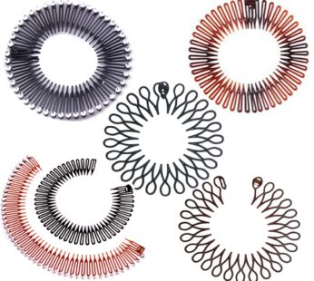 6PCS Stretch Flexible Hair Combs Headband Tooth Headband Women’s Fashion Stretchy Circle F