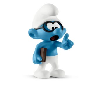 Schleich Smurfs, Retro Toys for Kids, Brainy Smurf, Multicolor, 2.1 inch