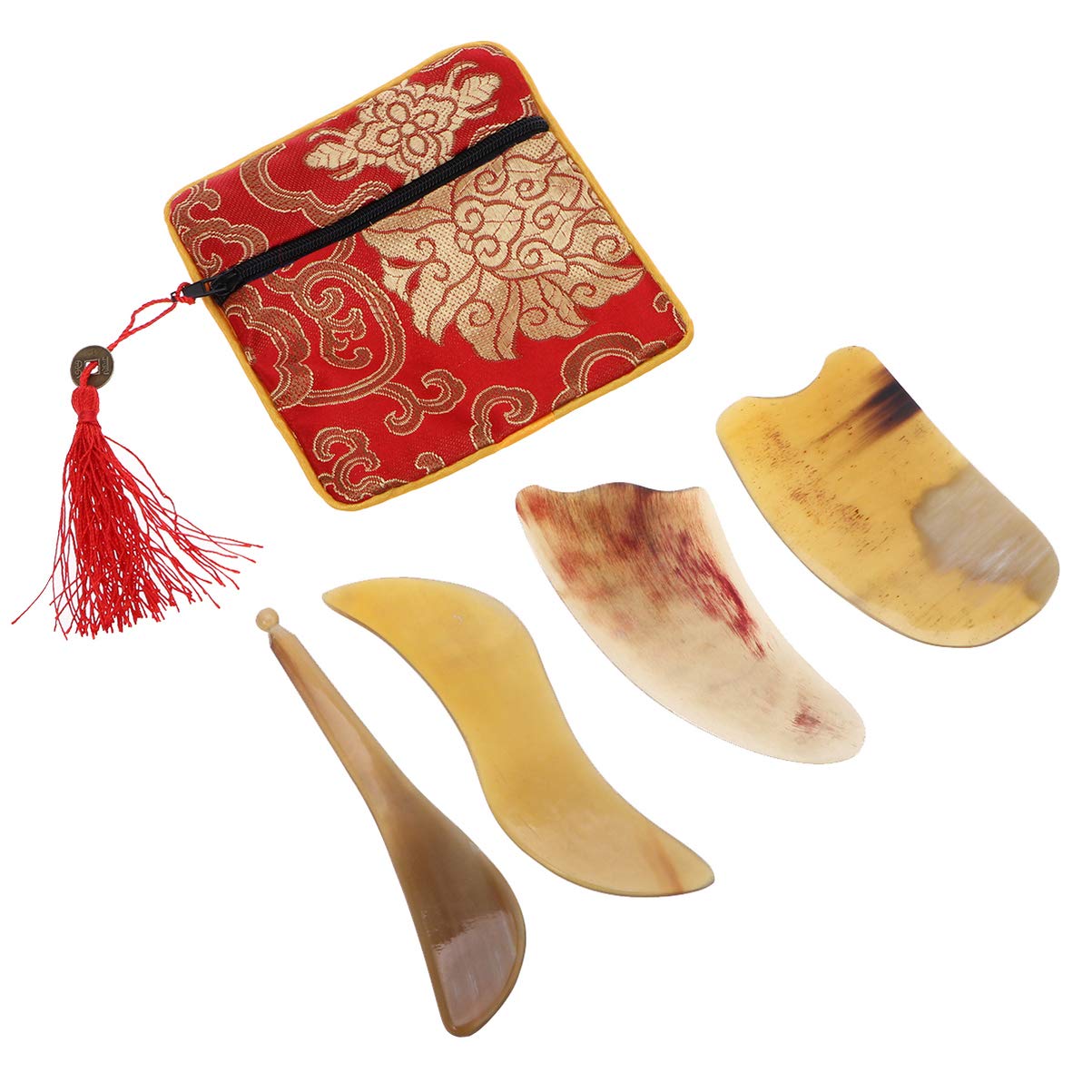 Artibetter 4pcs Gua Sha Scraping Board Ox Horn Gua Sha for Face Body Massage Random Color