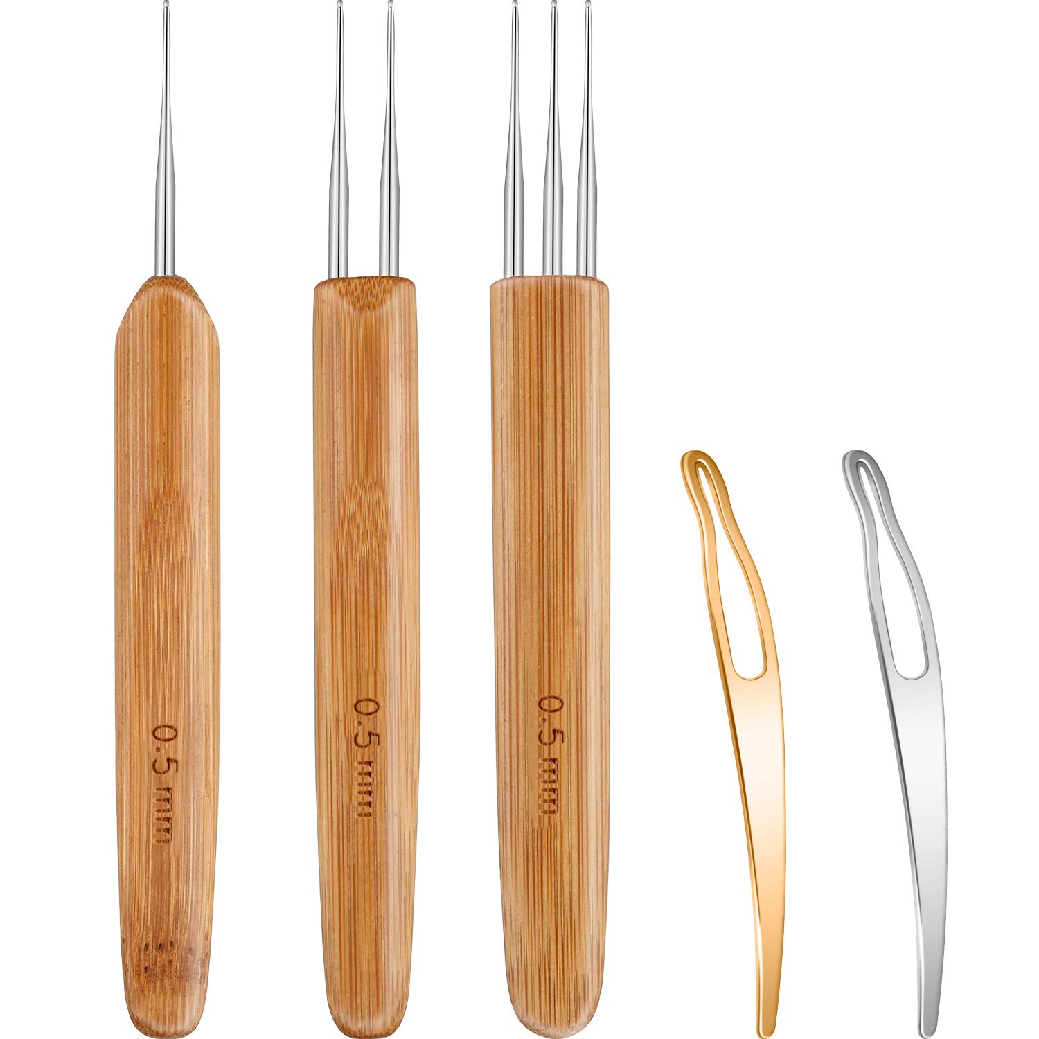 5 Pieces Dreadlocks Crochet Hook Tool Crochet Needles Includes 3 Pieces Dreadlocks Crochet