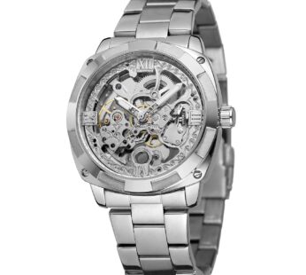 FORSINING Men’s Military Silver Automatic Self-Wind Mechanical Wristwatch with Stainless S