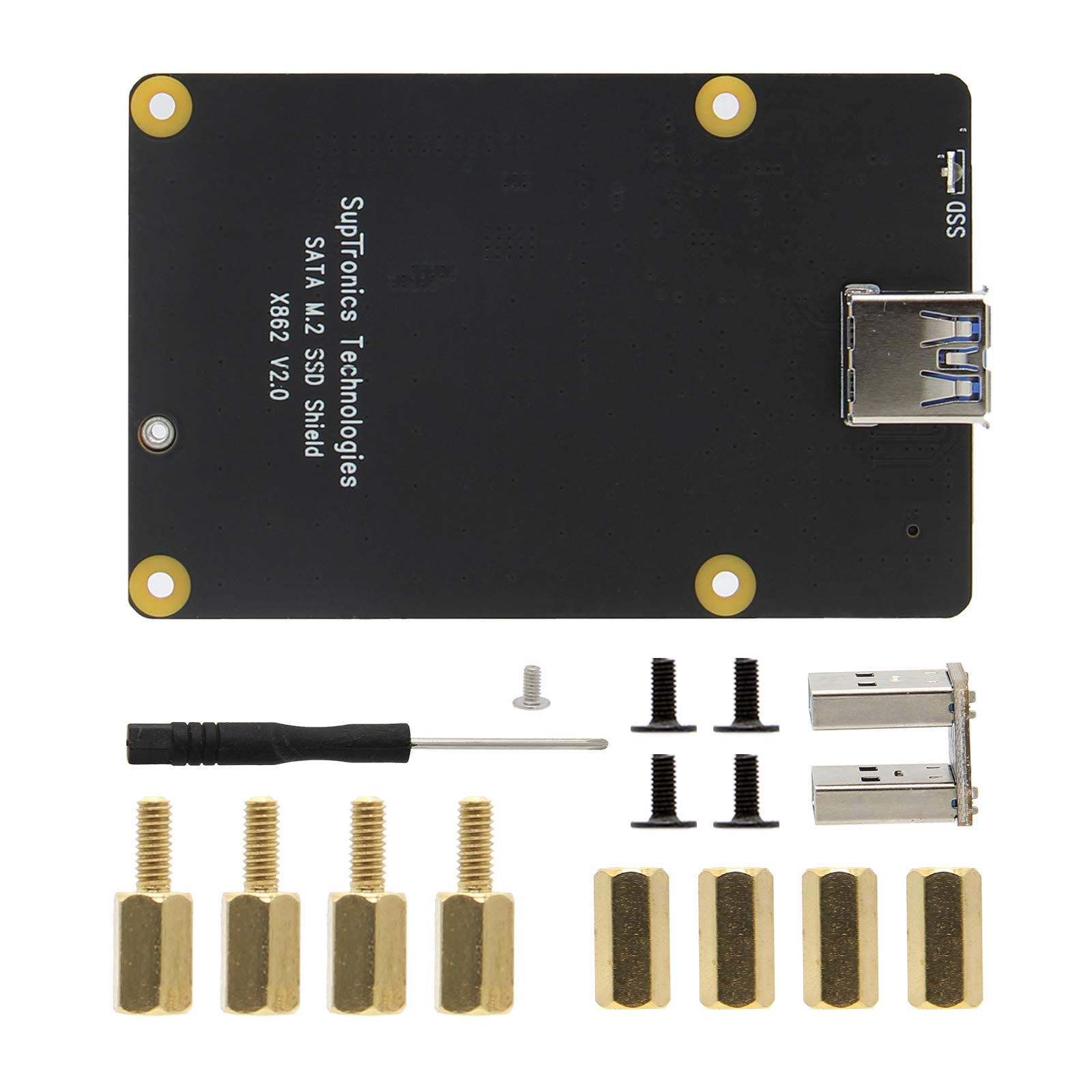 Geekworm for Raspberry Pi 4, X862 V2.0 M.2 NGFF SATA SSD Storage Expansion Board UASP Supp