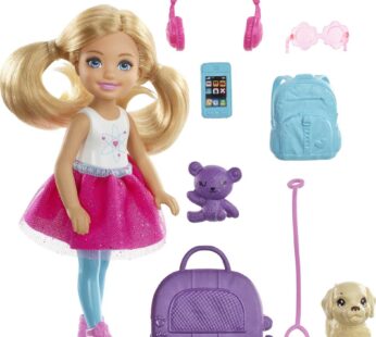 Barbie Dreamhouse Adventures Doll & Accessories, Travel Set with Blonde Chelsea Small Doll