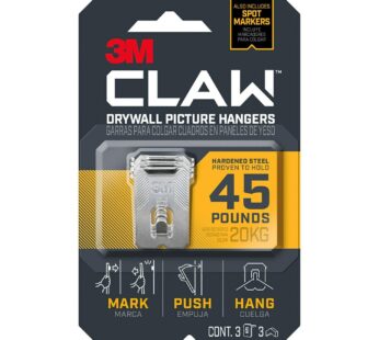 3M CLAW Strong Durable Drywall Picture Hanger (1 Pack, 3 Count)