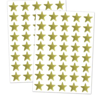1000 Pack, Gold Foil Star Metallic Stickers, 0.6″ Diameter