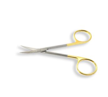 Cynamed TC Iris Micro Dissecting Scissors with Tungsten Carbide Inserts and Gold Rings – P