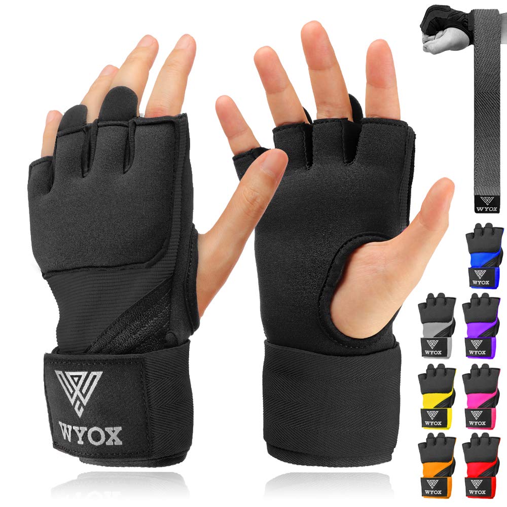 WYOX Gel Premium Hand Wraps for Boxing Gloves, Quick 80cm Wrist Wraps, Padded Knuckle Boxi