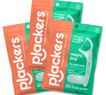 Plackers Micro Line Dental Floss Picks, Fold-Out FlipPick, Tuffloss, Easy Storage with Sur