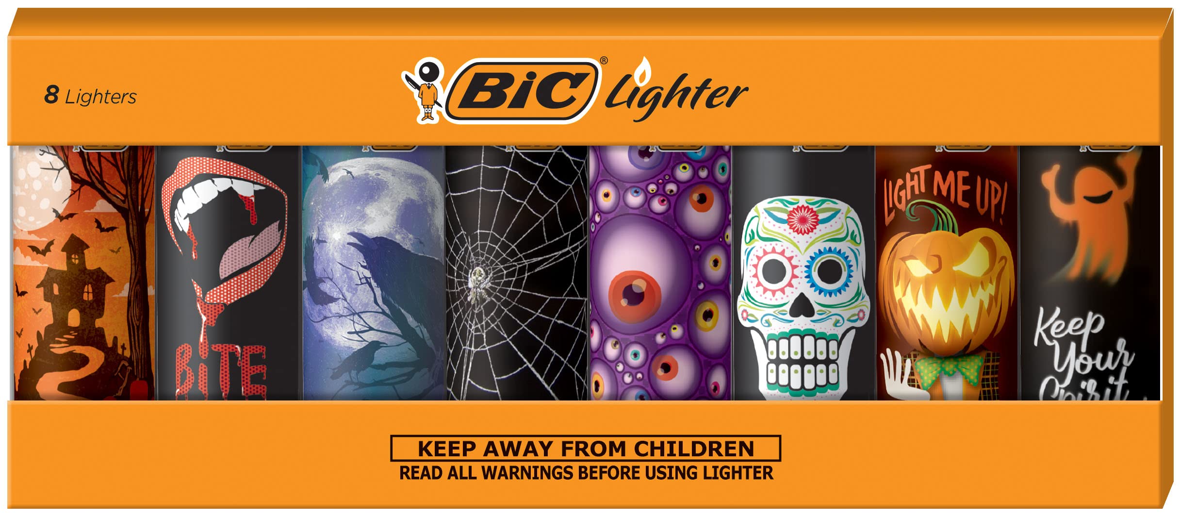 BIC Special Edition Spooky Series Lighters, Set of 8 Lighters