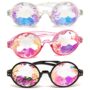 SoJourner Bags Kaleidoscope Glasses - Trippy Psychedelic Rave Goggles - Funky Prism Glasse