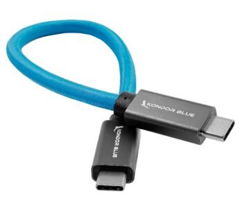 KONDOR BLUE 8.5″ Straight USB C 3.1 GEN 2 10 Gb/s 100W | Braided Cable for 8K Data and Pow