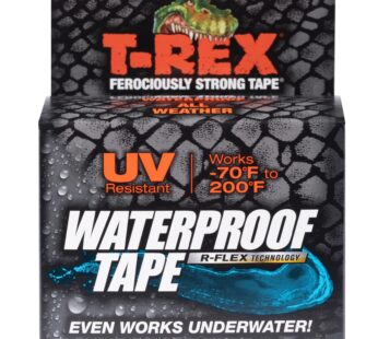 T-REX 285988 Waterproof Tape, 2-Inch x 5 ft, 3-Inch Core, Black