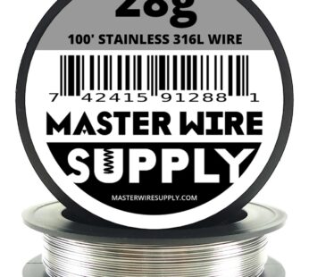 Stainless Steel 316L – 100′ – 28 Gauge Wire – 100ft – 0.32mm – 0.013in – Made in USA – Mas