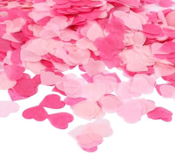 Whaline Valentine’s Day 1 Inch Heart Paper Confetti Tissue Confetti 6000 Pieces confetti P