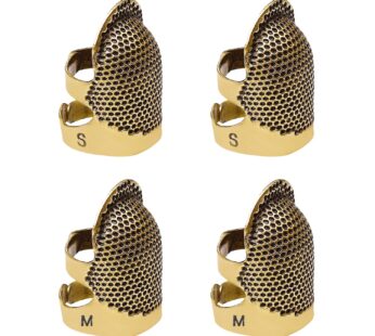 4 Pack Sewing Thimble Finger Protector, Adjustable Finger Metal Shield Protector Pin Needl