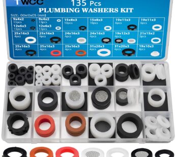 ZDBB 135 PCS Plumbing Rubber Washers Assorted Kit and Flat Silicone Gasket Assortment Set