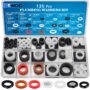 ZDBB 135 PCS Plumbing Rubber Washers Assorted Kit and Flat Silicone Gasket Assortment Set