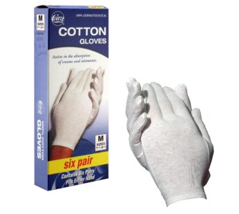 CARA Moisturizing Eczema Cotton Gloves, Medium, 6 Pair