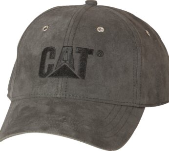 Caterpillar Men’s Trademark Microsuede Hats with Embroidered Front, Curved Bill with Contr